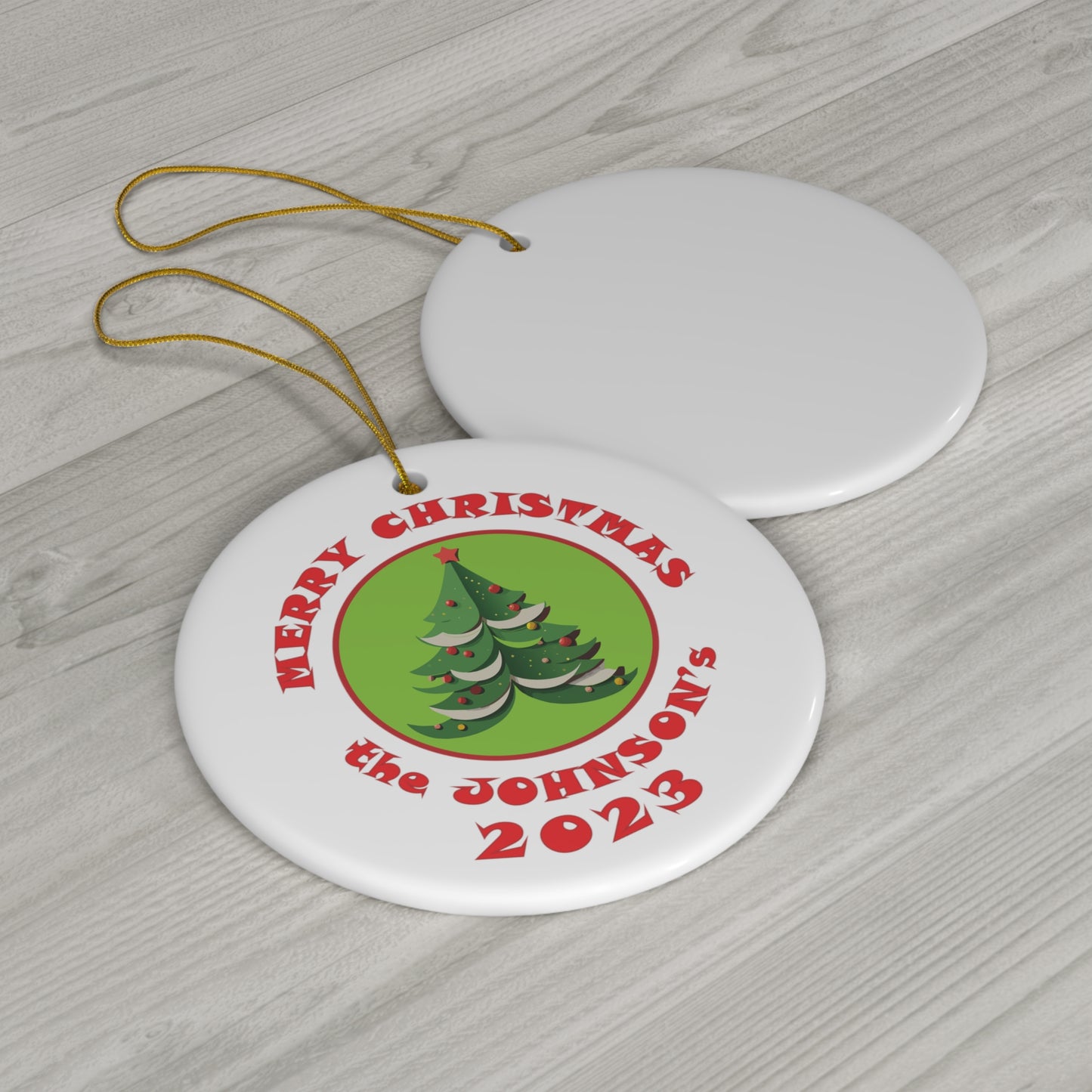 Personalized Custom Family Ceramic Ornament, 4 Shapes