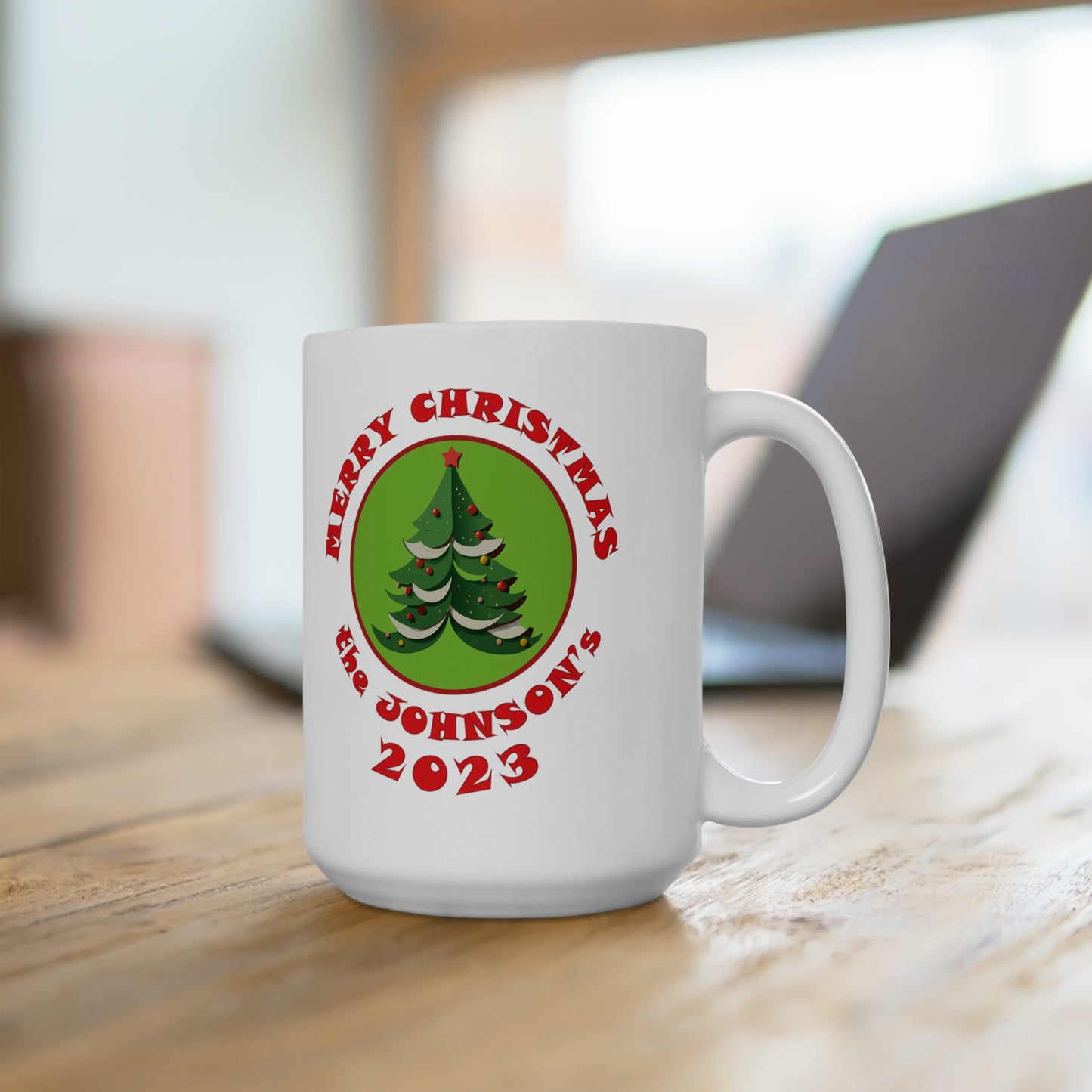 Custom Personalized Family Christmas Ceramic Mug 15oz